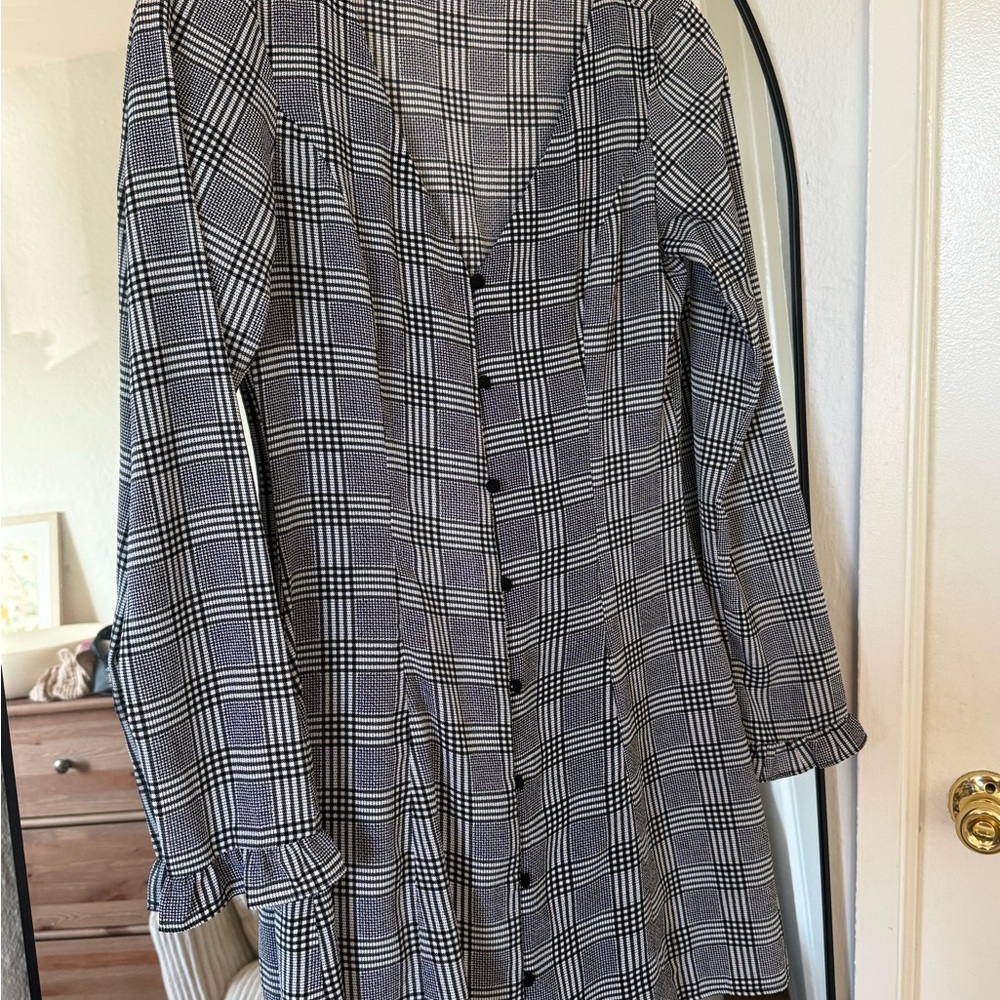 Black and White Plaid Shirt